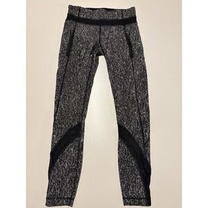 Lululemon Run Inspire Tight II Mesh Black and White Leggings Size 4